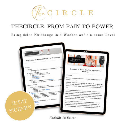 From Pain to Power – Einsteigerplan: 4-Wochen Kniebeuge-Programm mit 3 Einheiten/Woche (28 Seiten, digitaler Download)